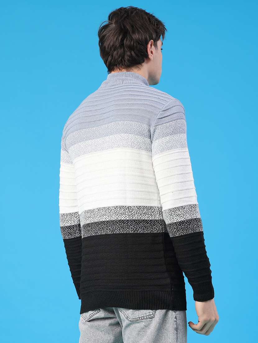 men striped long sleeve regular fit pullover  - 22250410 -  Standard Image - 3