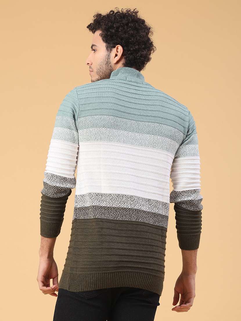 men striped long sleeve regular fit pullover  - 22250414 -  Standard Image - 3