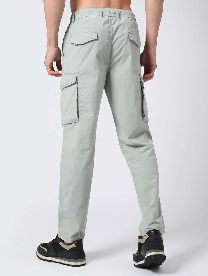 men solid mid rise regular fit cargo  - 22250444 -  Standard Image - 3