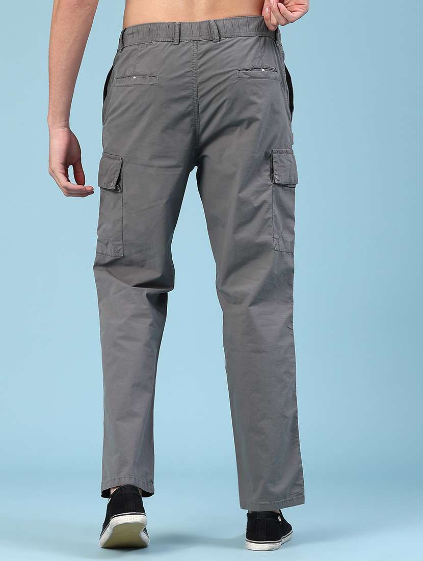 men solid mid rise regular fit cargo  - 22250445 -  Standard Image - 3