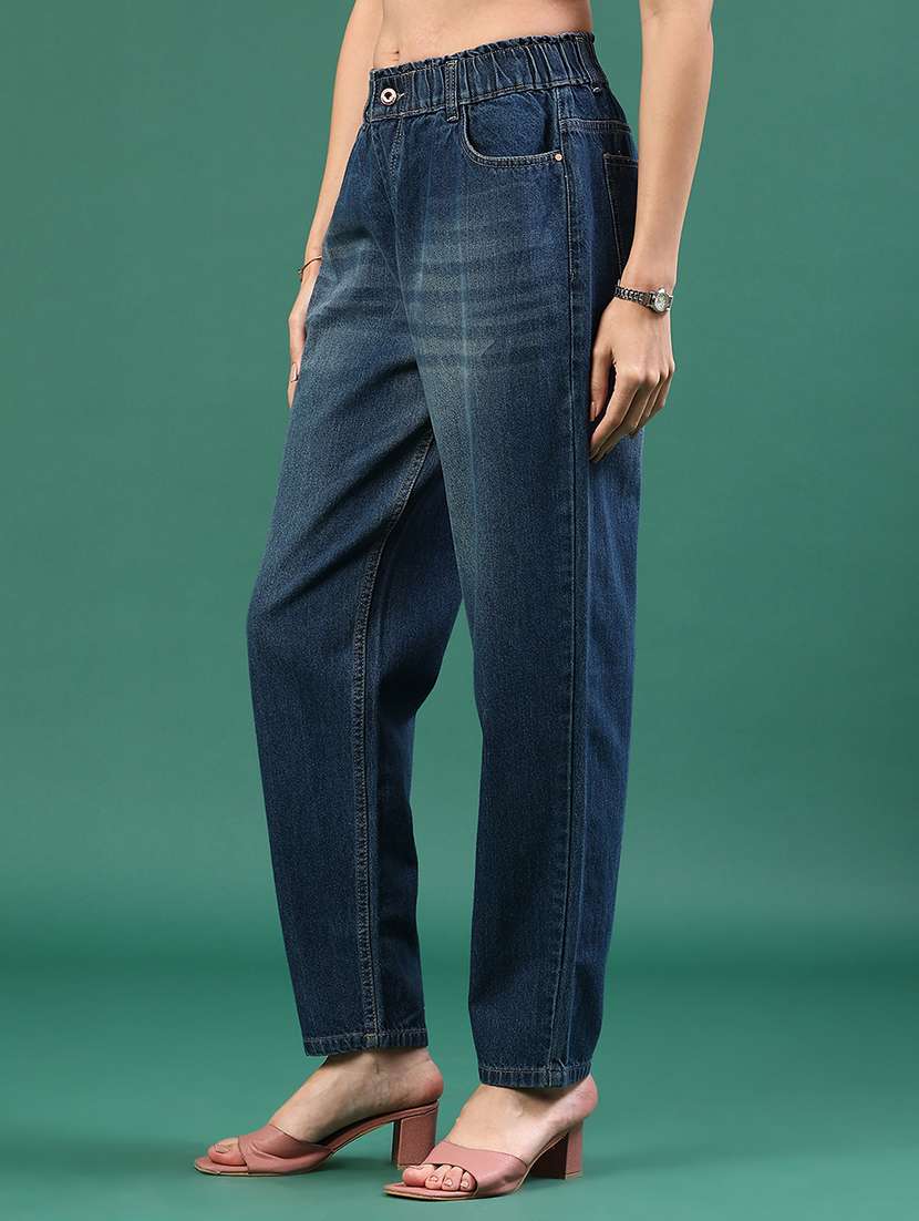 women washed high rise mom fit jeans - 22250447 -  Standard Image - 3