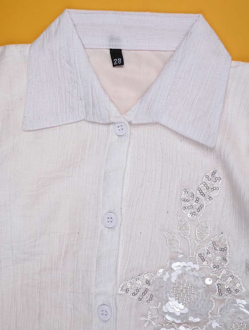 girls self designed puff sleeve top - 22250484 -  Standard Image - 3