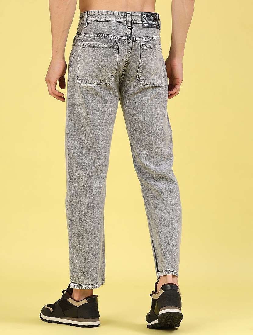 men plain mid rise full length jeans - 22250494 -  Standard Image - 3