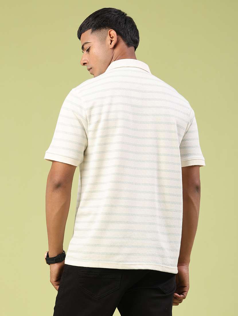 men striped short sleeve regular fit polo t-shirt - 22250611 -  Standard Image - 3