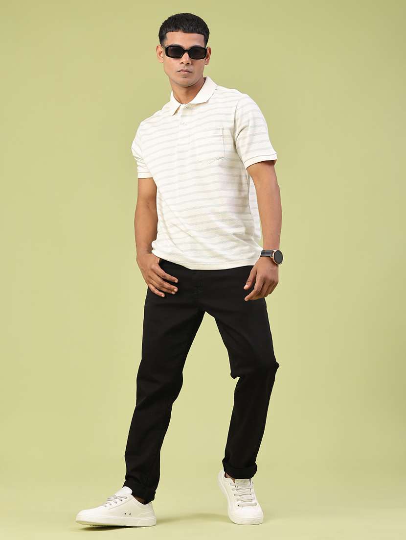 men striped short sleeve regular fit polo t-shirt - 22250611 -  Standard Image - 5
