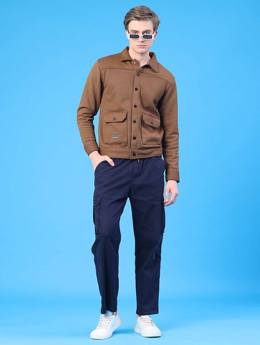 men solid long sleeve regular fit shacket - 22250699 -  Standard Image - 5
