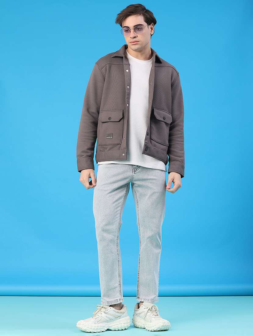 men solid long sleeve regular fit shacket - 22250701 -  Standard Image - 5