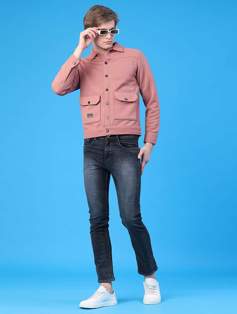 men solid long sleeve regular fit shacket - 22250702 -  Standard Image - 5