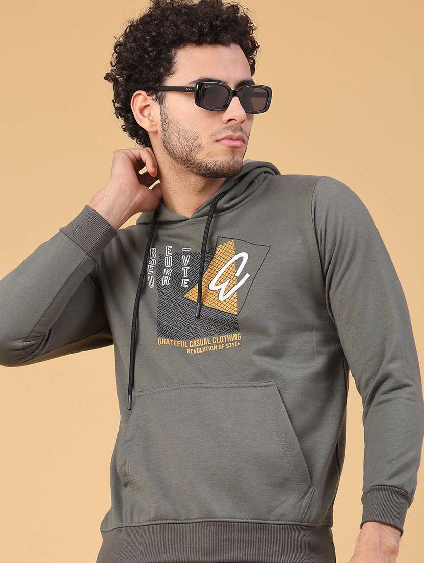 men printed long sleeve regular fit sweatshirt
