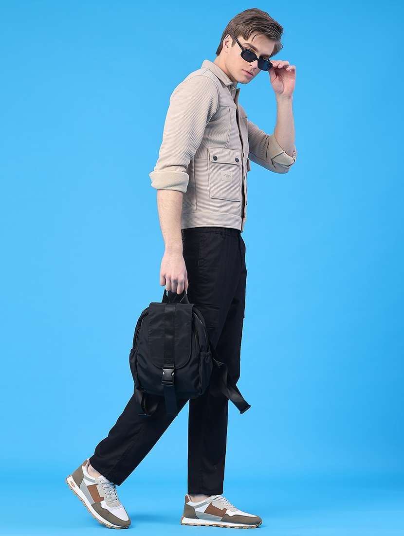 men solid long sleeve regular fit shacket - 22250744 -  Standard Image - 5