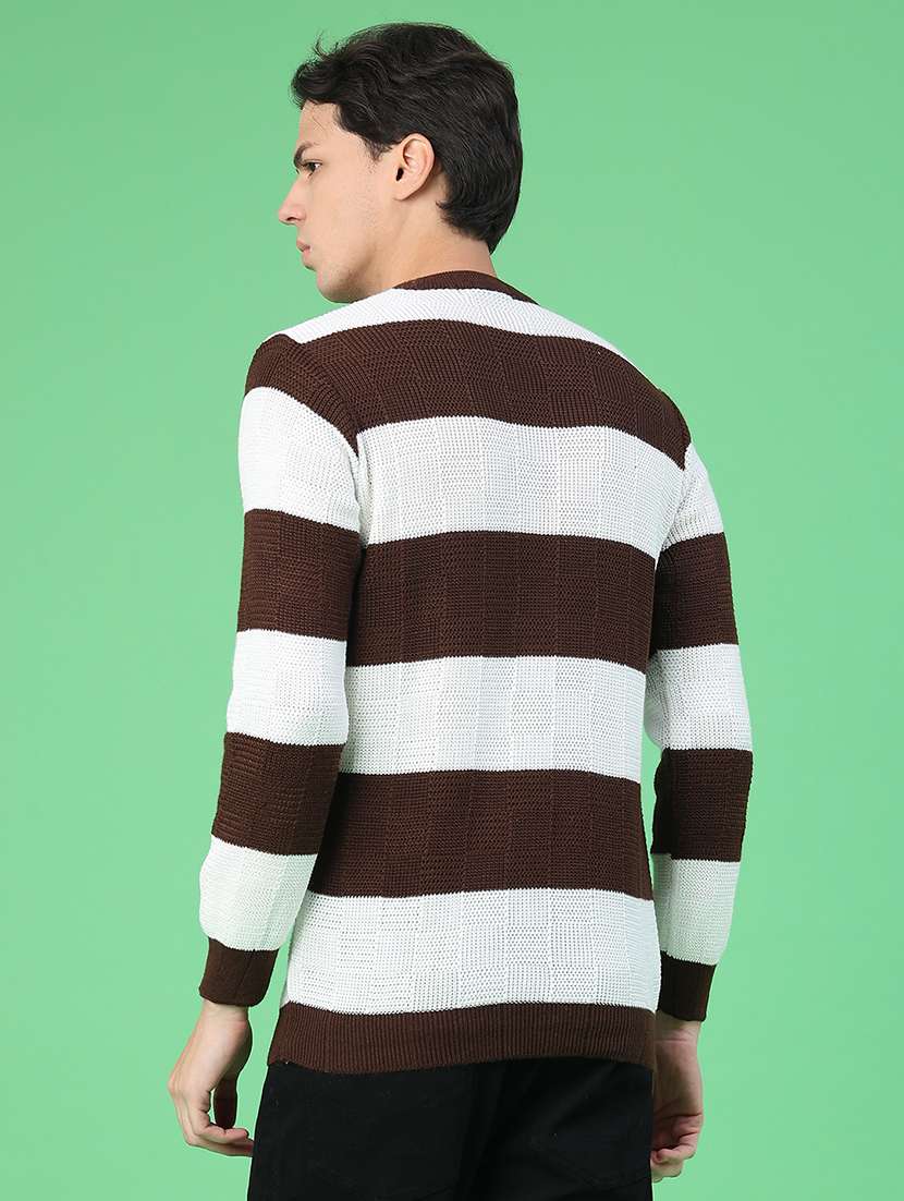 men striped long sleeve regular fit pullover  - 22250905 -  Standard Image - 3