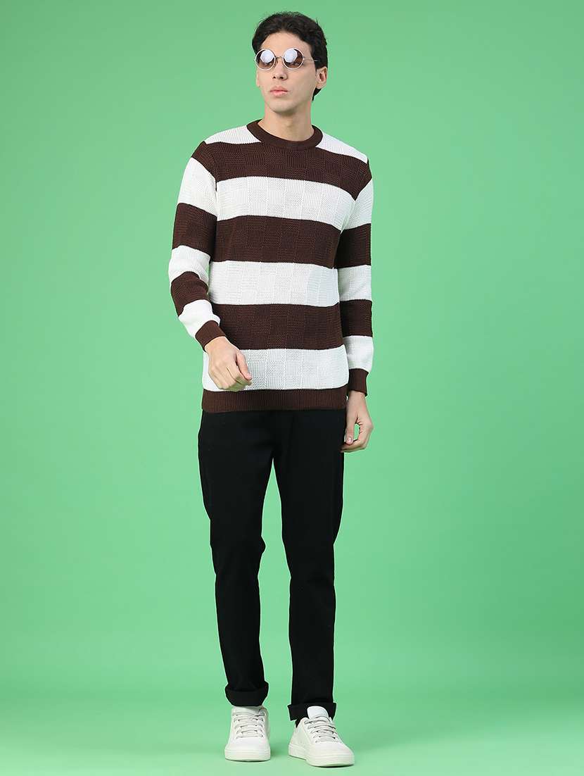 men striped long sleeve regular fit pullover  - 22250905 -  Standard Image - 5