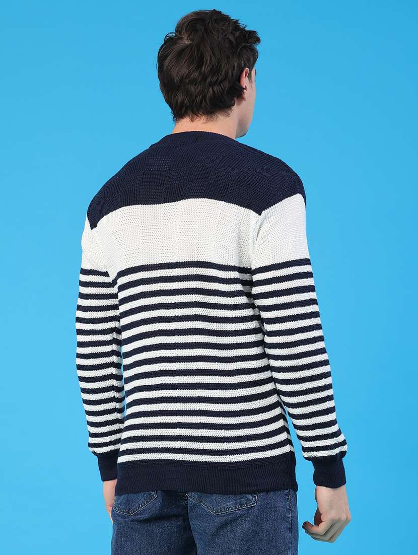 men striped long sleeve regular fit pullover  - 22250906 -  Standard Image - 3