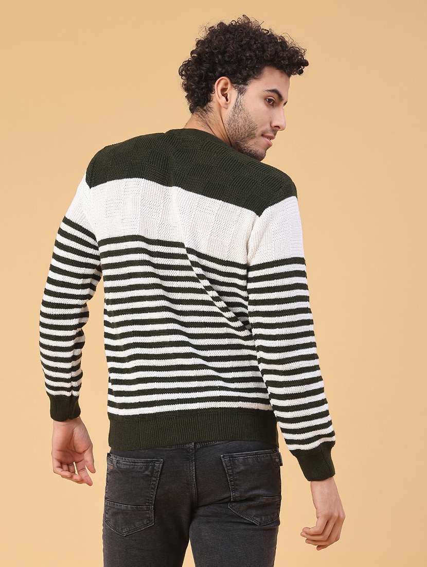 men striped long sleeve regular fit pullover  - 22250910 -  Standard Image - 3