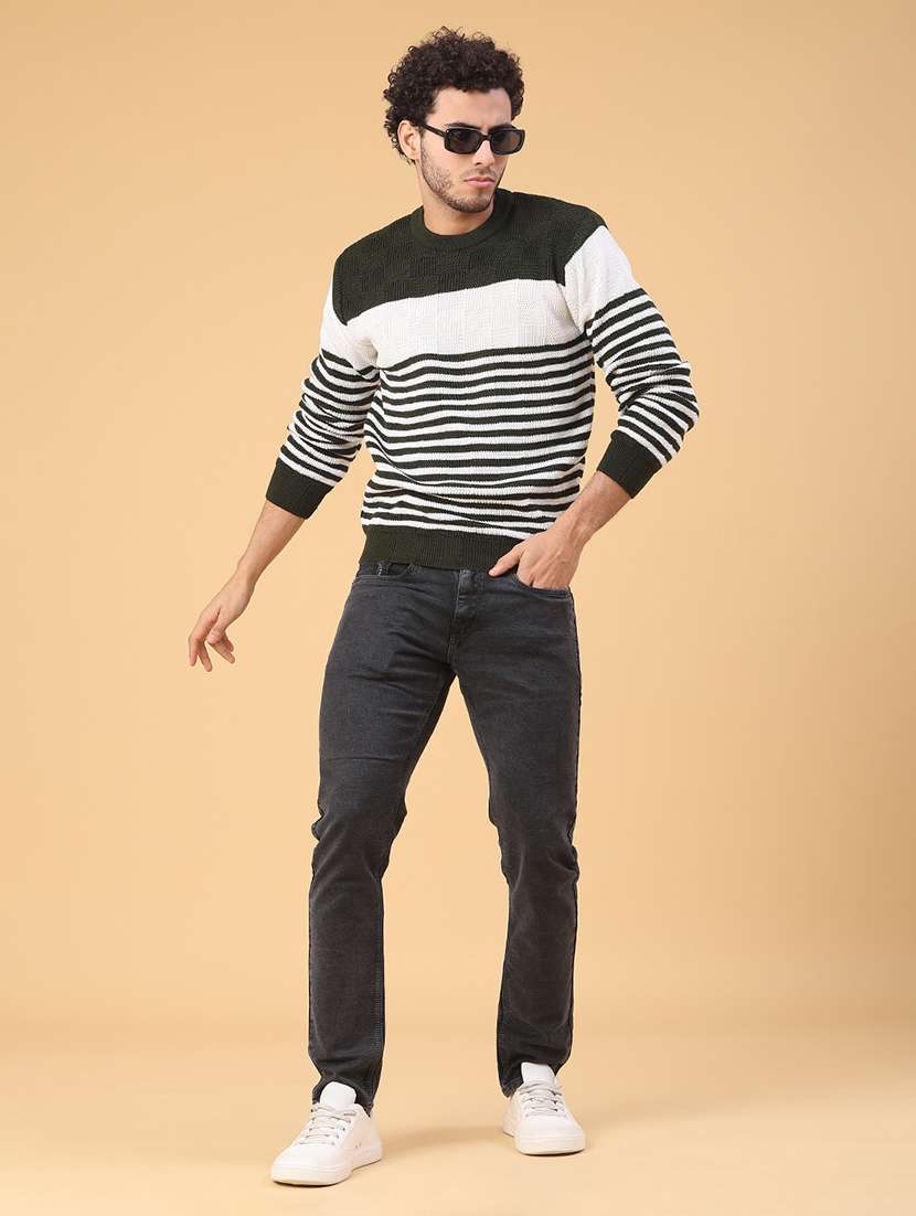 men striped long sleeve regular fit pullover  - 22250910 -  Standard Image - 5