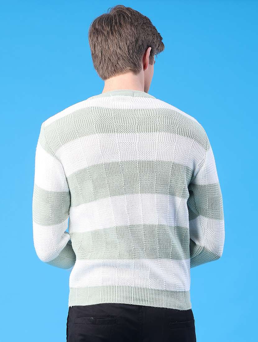 men striped long sleeve regular fit pullover  - 22250911 -  Standard Image - 3