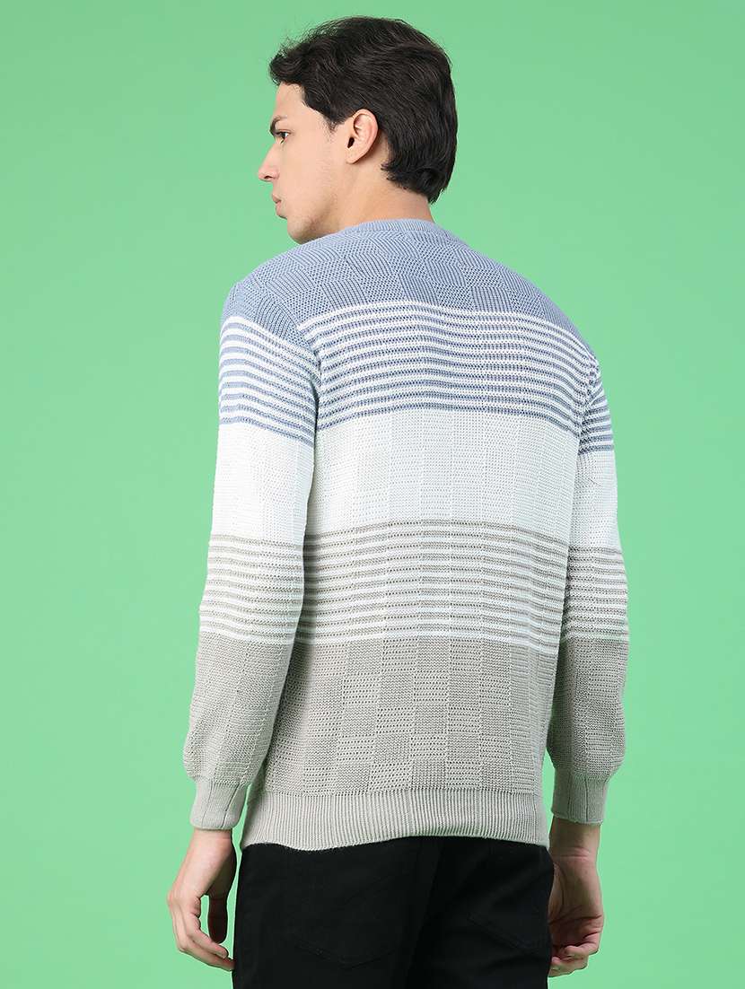 men striped long sleeve regular fit pullover  - 22250912 -  Standard Image - 3