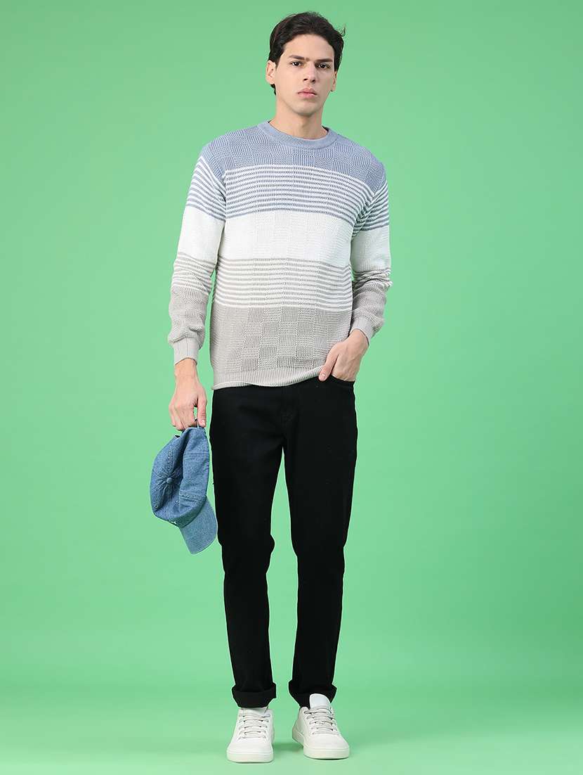 men striped long sleeve regular fit pullover  - 22250912 -  Standard Image - 5