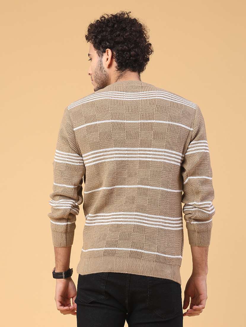 men striped long sleeve regular fit pullover  - 22250913 -  Standard Image - 3