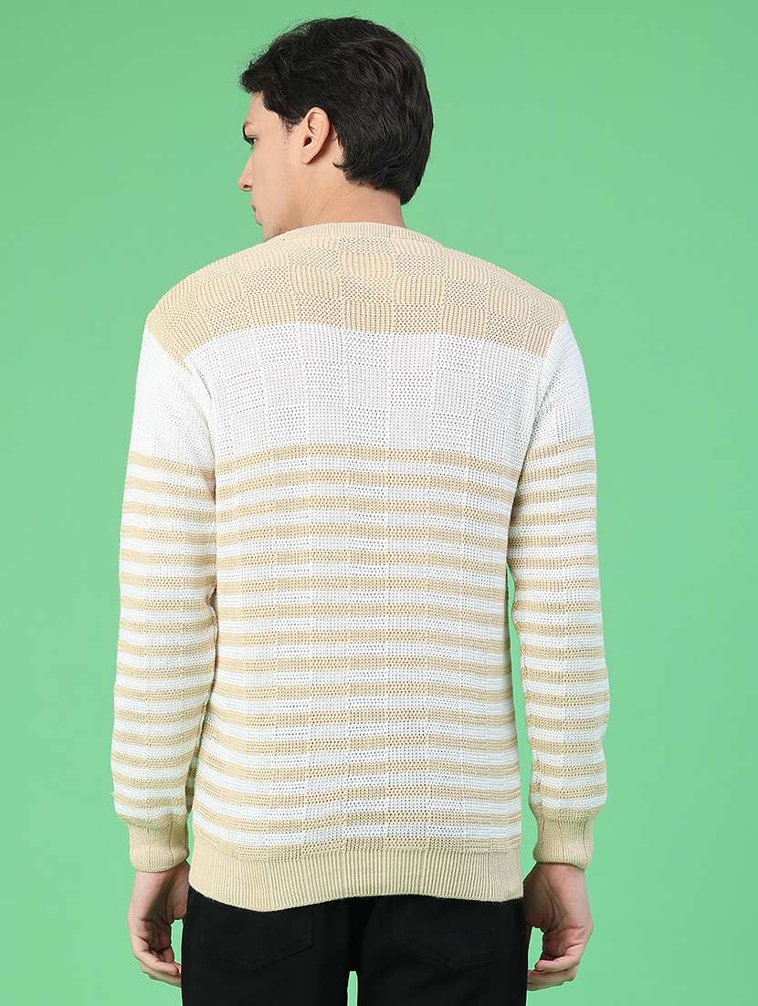 men striped long sleeve regular fit pullover  - 22250915 -  Standard Image - 3