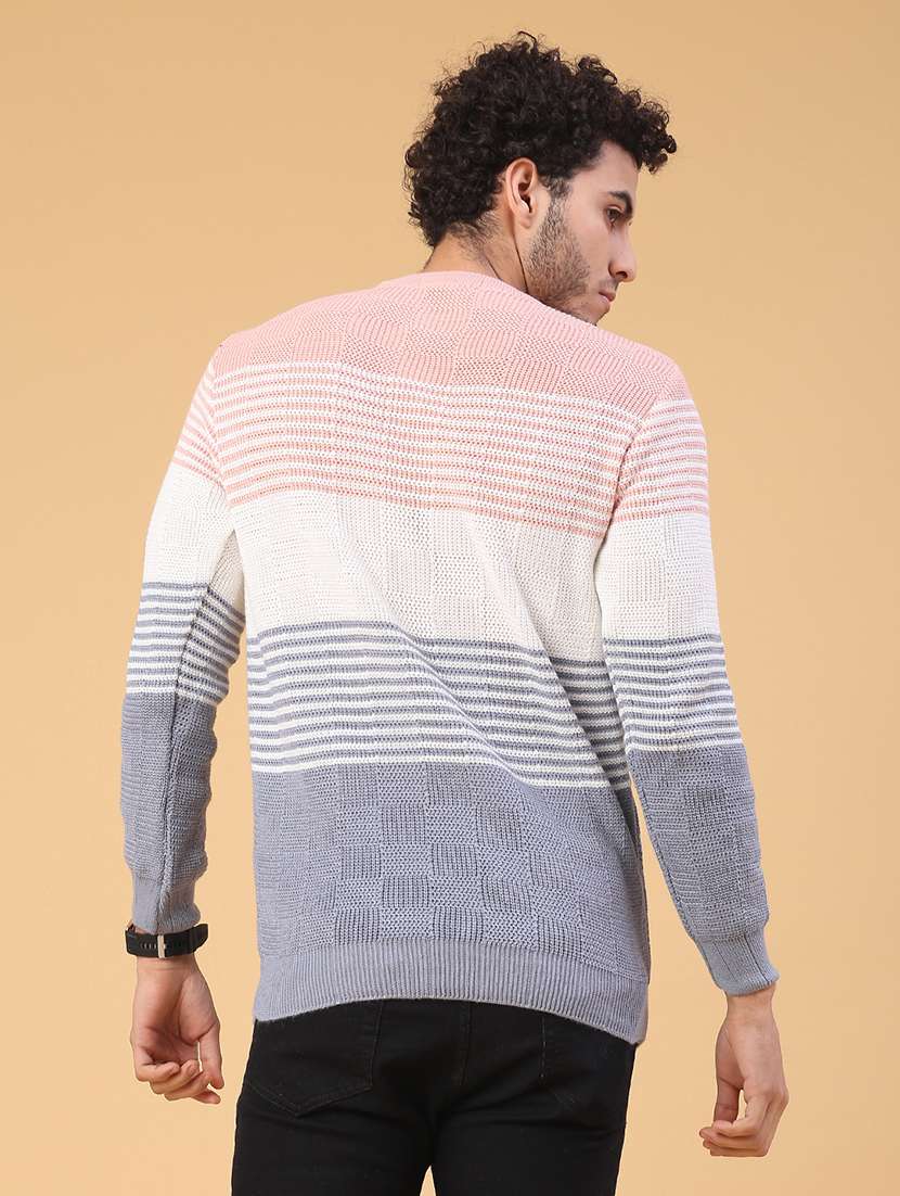 men striped long sleeve regular fit pullover  - 22250916 -  Standard Image - 3
