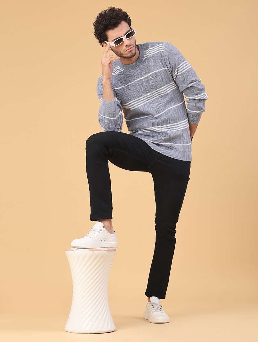 men striped long sleeve regular fit pullover  - 22250917 -  Standard Image - 5