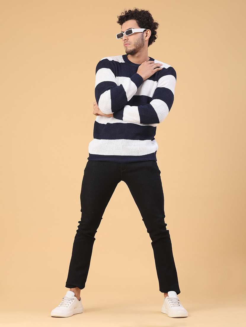 men striped long sleeve regular fit pullover  - 22250918 -  Standard Image - 5