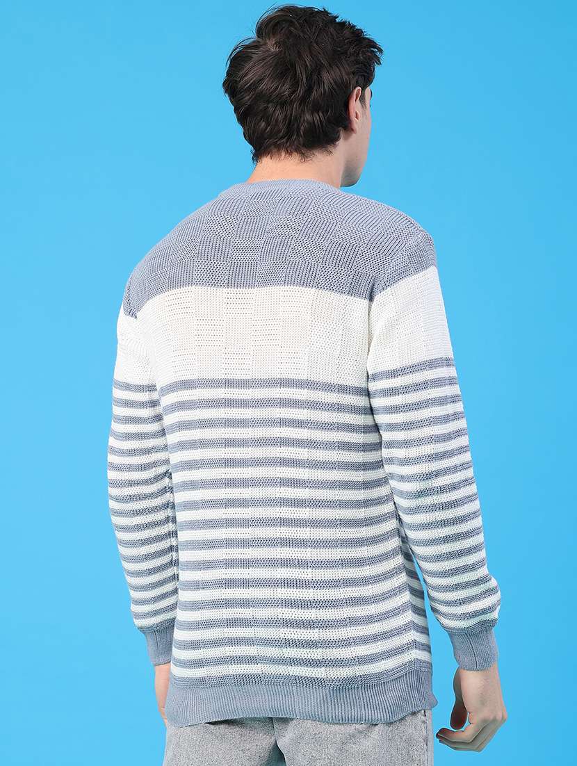 men striped long sleeve regular fit pullover  - 22250919 -  Standard Image - 3