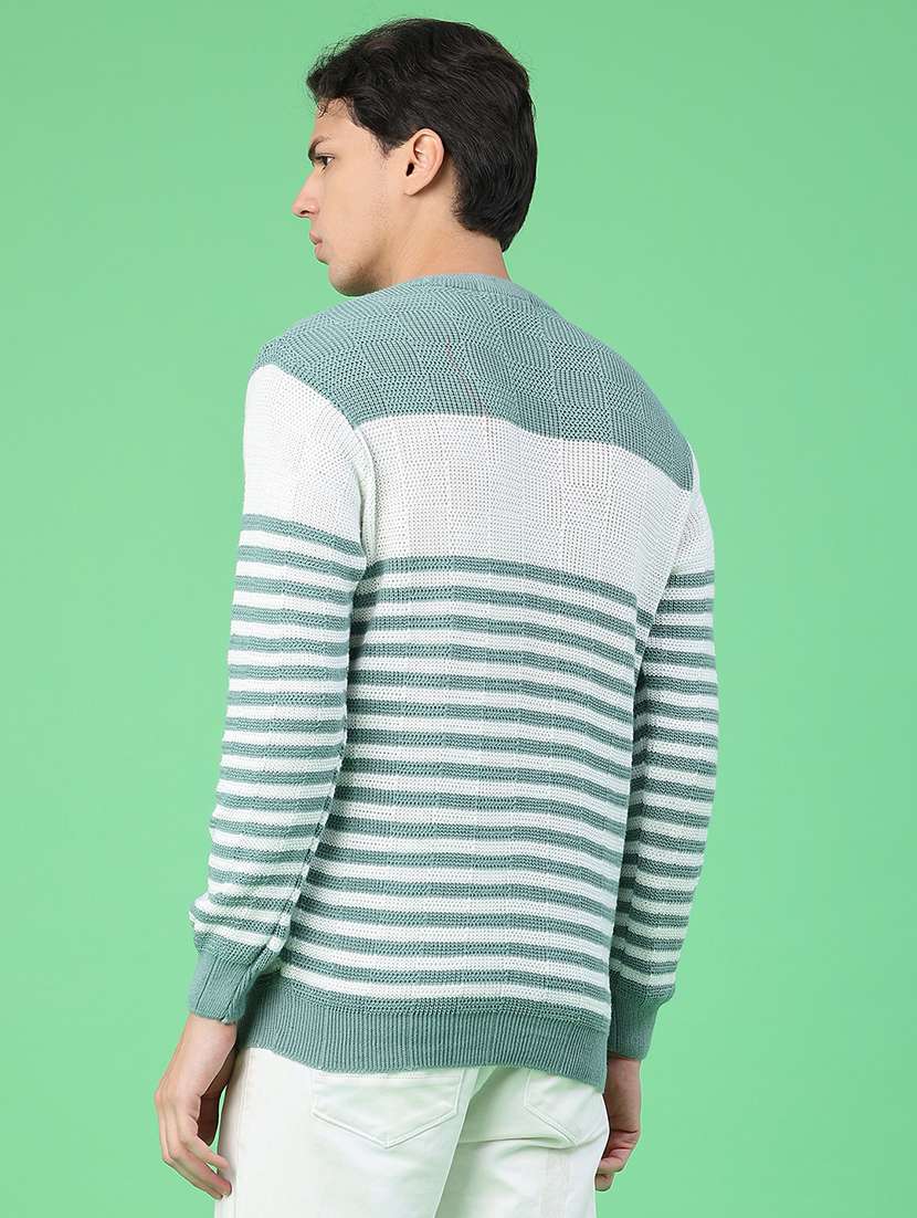 men striped long sleeve regular fit pullover  - 22250921 -  Standard Image - 3