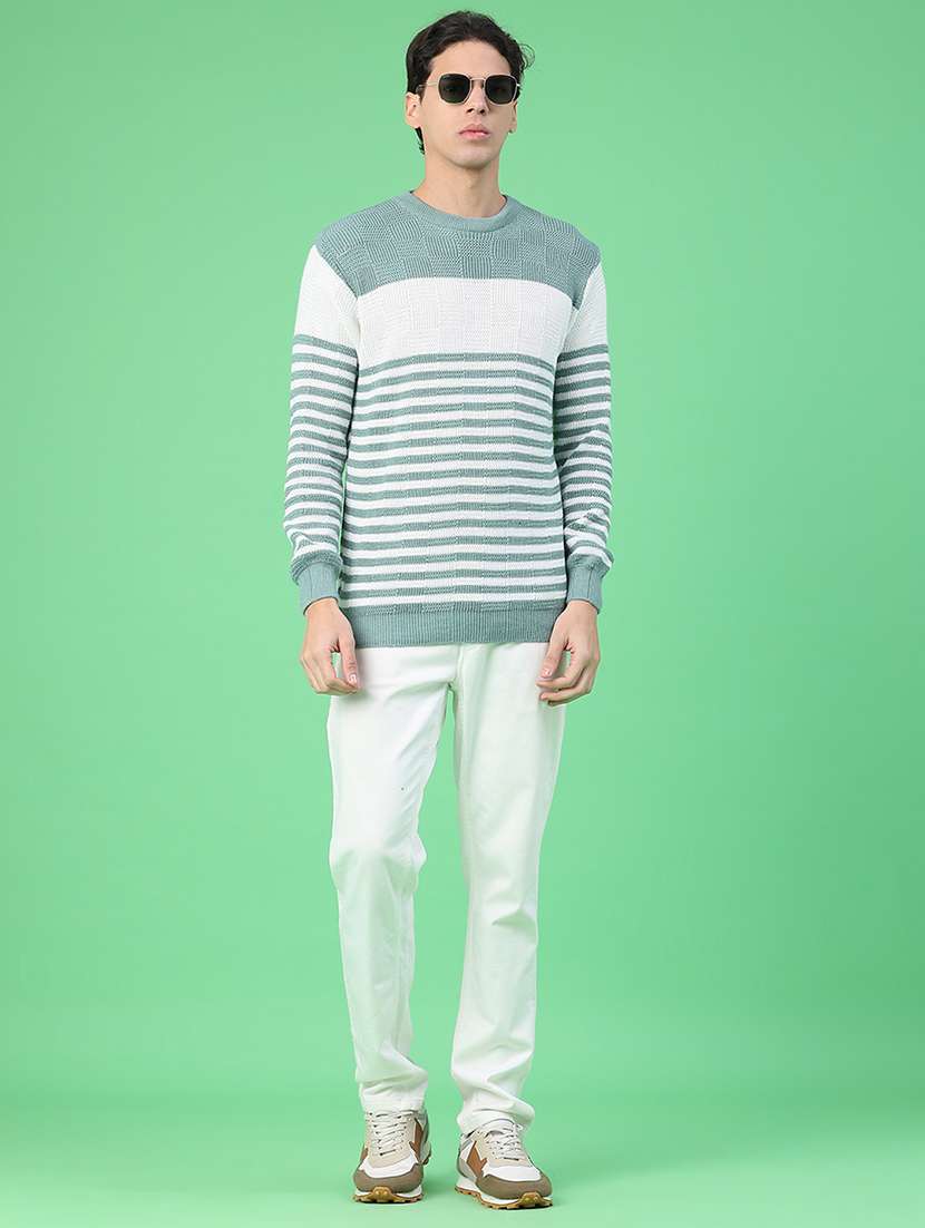 men striped long sleeve regular fit pullover  - 22250921 -  Standard Image - 5