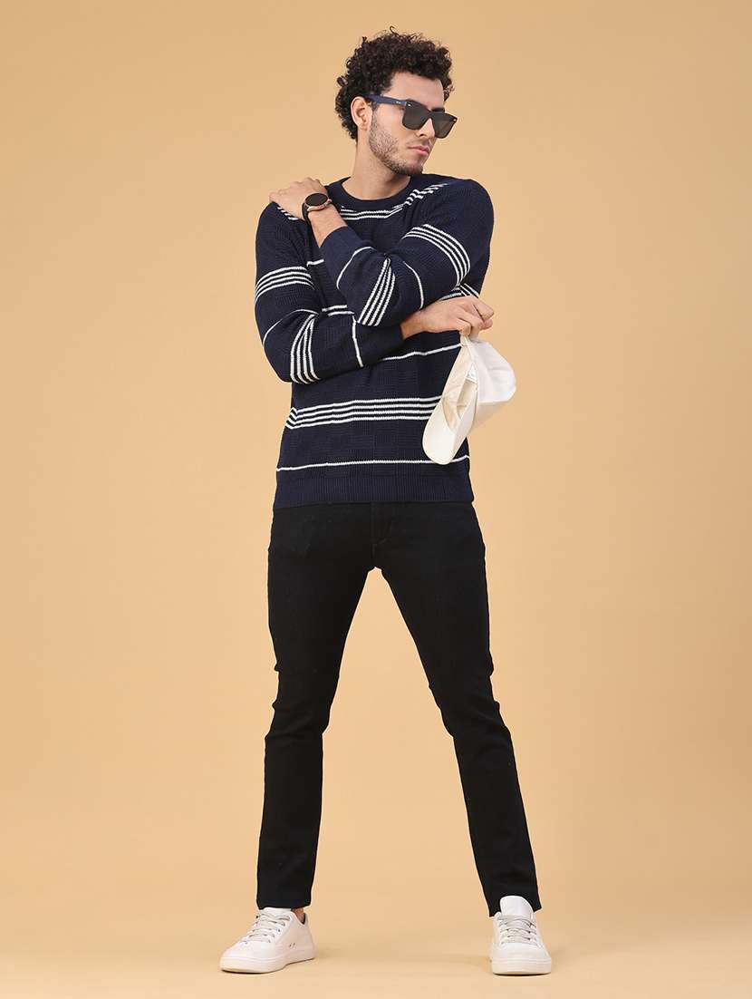 men striped long sleeve regular fit pullover  - 22250923 -  Standard Image - 5