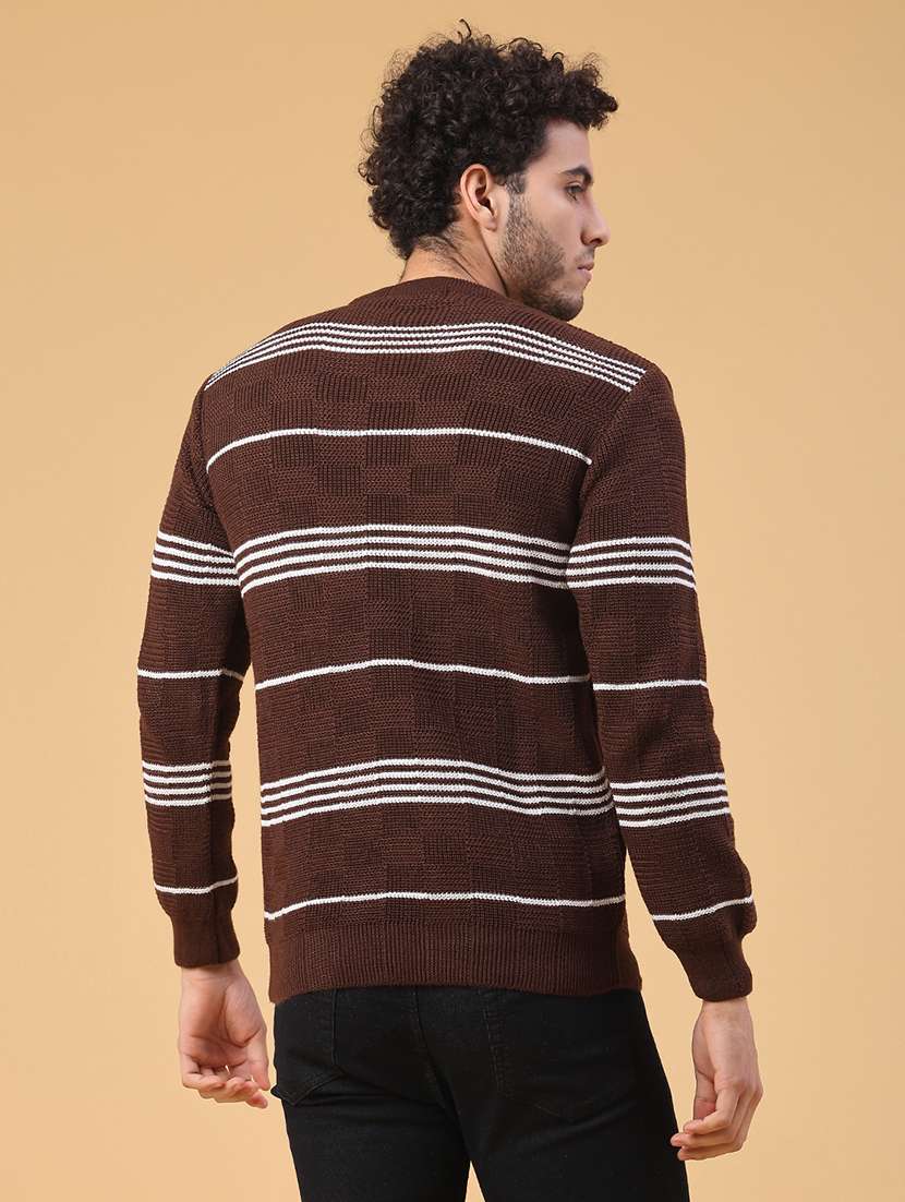 men striped long sleeve regular fit pullover  - 22250925 -  Standard Image - 3