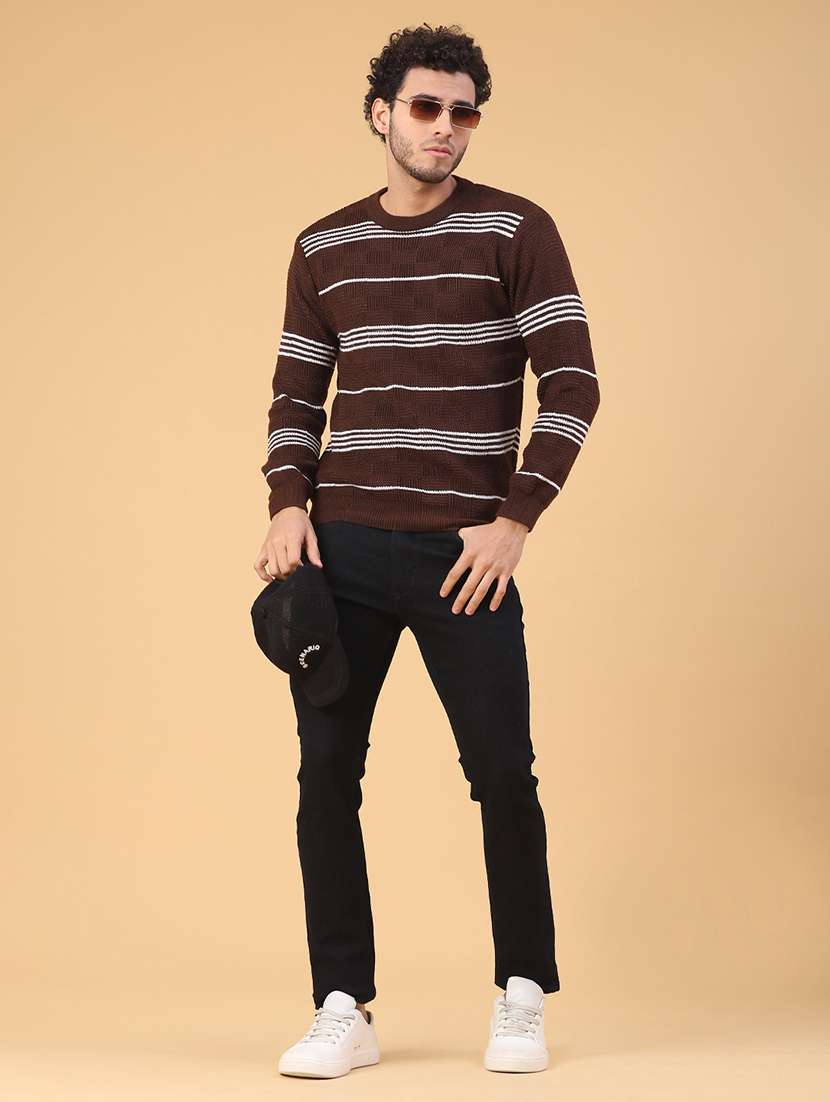 men striped long sleeve regular fit pullover  - 22250925 -  Standard Image - 5