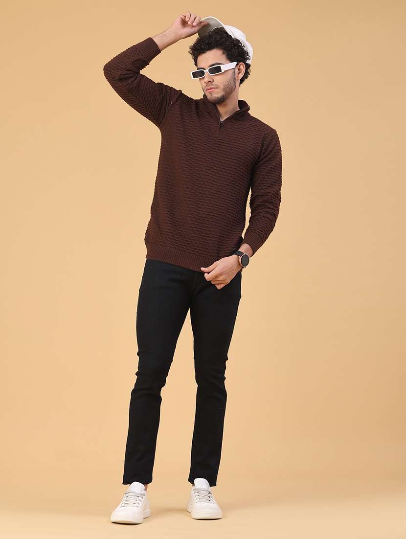 men self design long sleeve regular fit pullover  - 22250990 -  Standard Image - 5