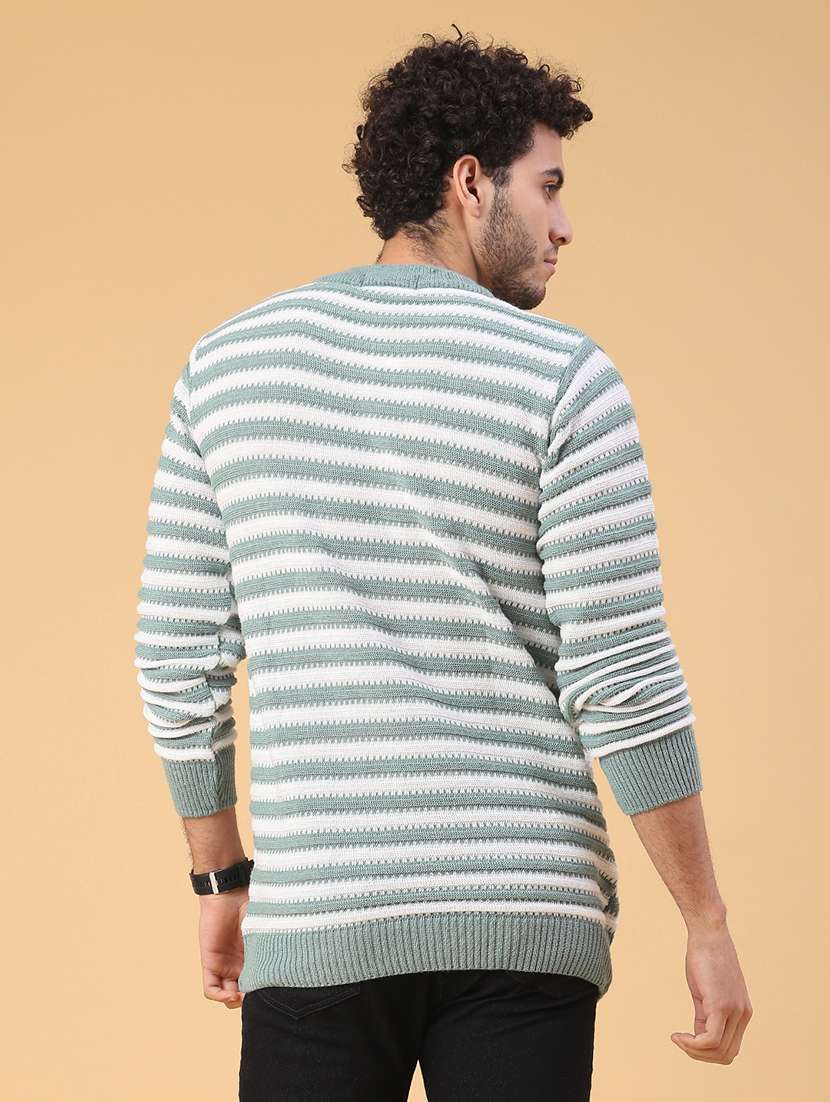 men striped long sleeve regular fit pullover  - 22250997 -  Standard Image - 3