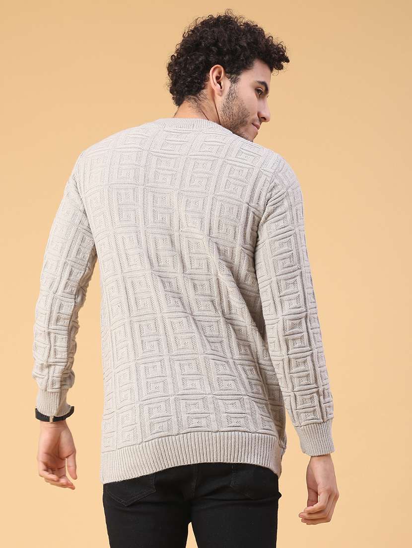 men self design long sleeve regular fit pullover  - 22250999 -  Standard Image - 3