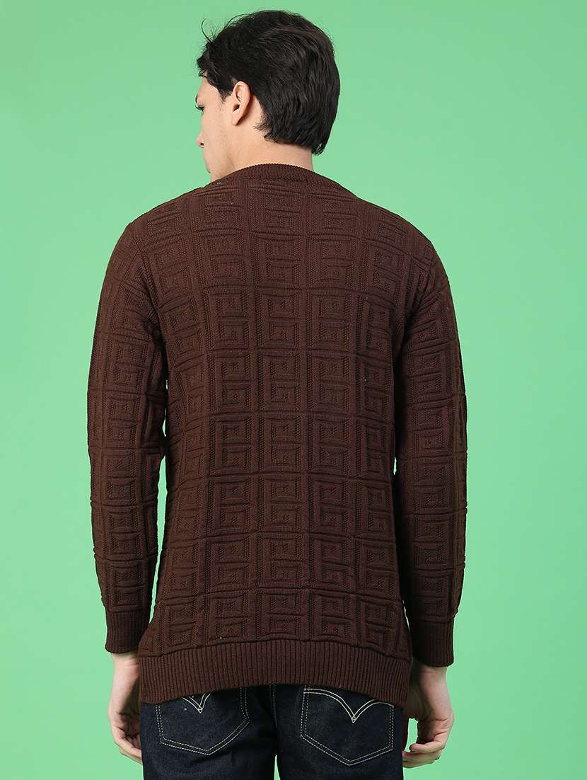 men self design long sleeve regular fit pullover  - 22251000 -  Standard Image - 3