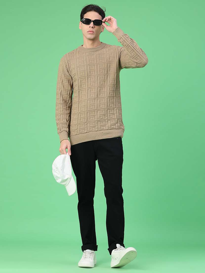 men self design long sleeve regular fit pullover  - 22251002 -  Standard Image - 5