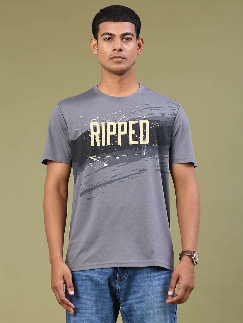 men typographic short sleeve regular fit t-shirt