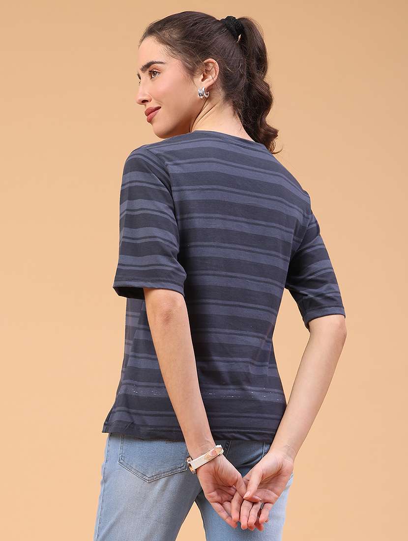 women striped short sleeve t-shirt - 22251012 -  Standard Image - 3