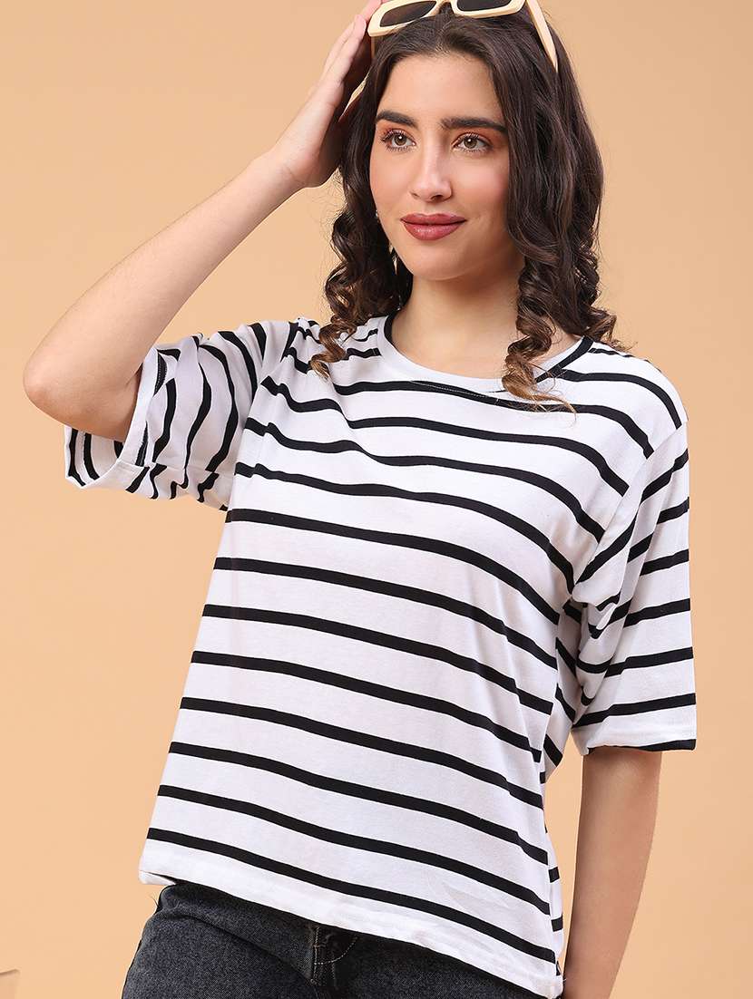 women striped short sleeve t-shirt