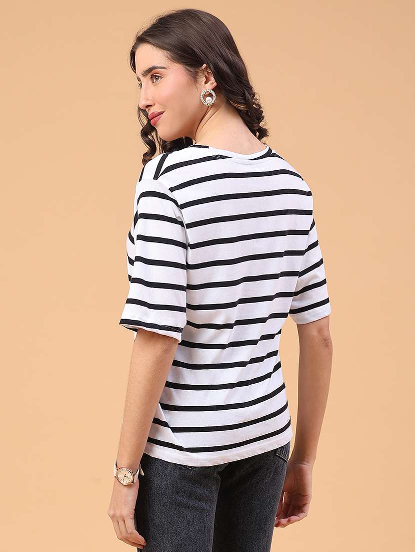 women striped short sleeve t-shirt - 22251017 -  Standard Image - 3