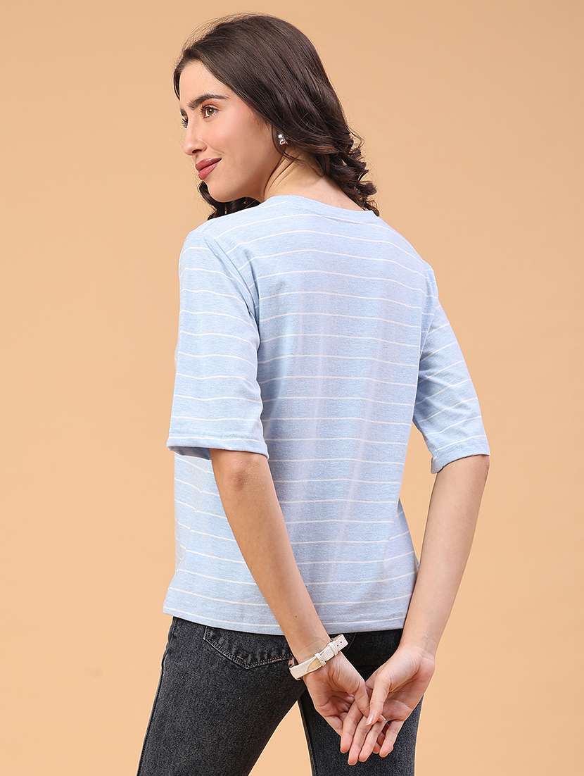 women striped short sleeve t-shirt - 22251021 -  Standard Image - 3