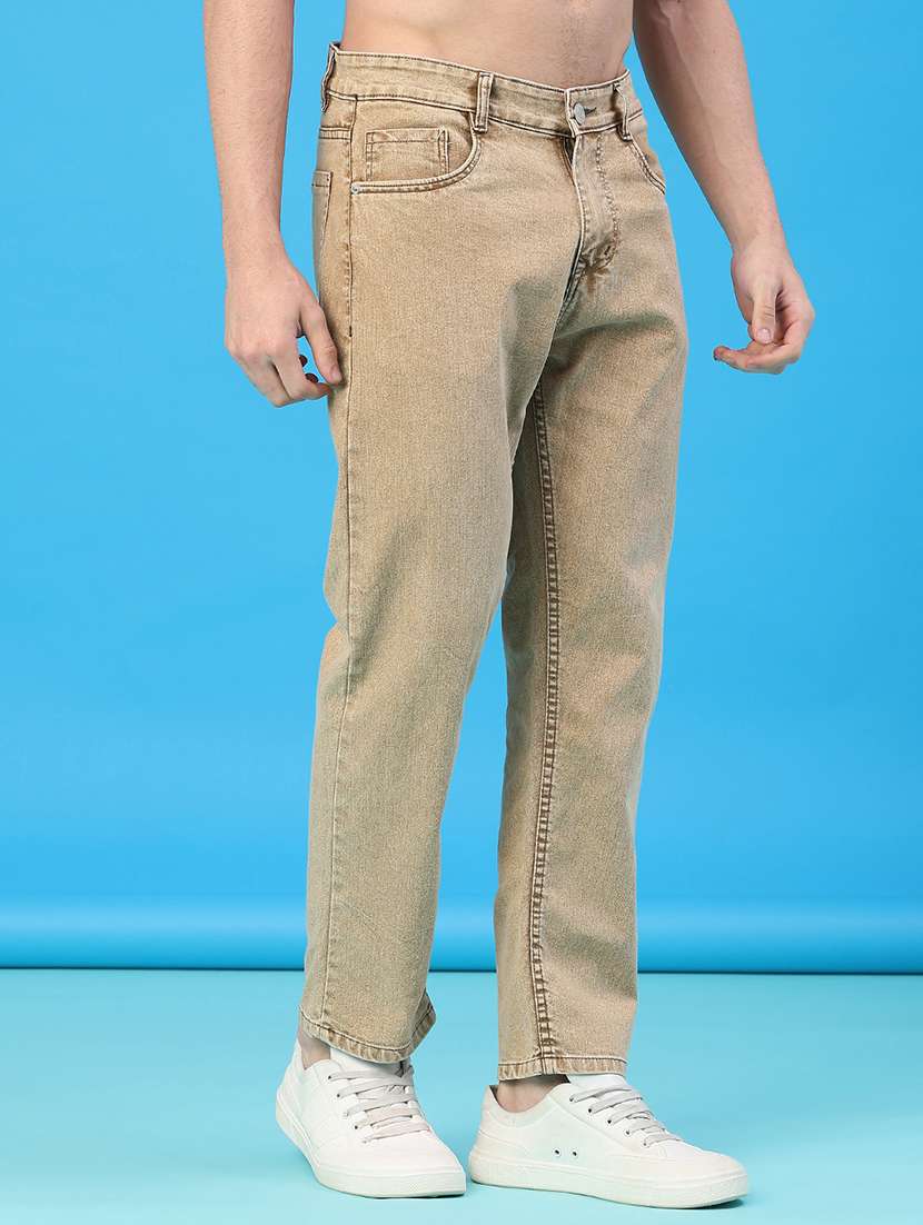 men plain mid rise full length straight fit jeans - 22251033 -  Standard Image - 5