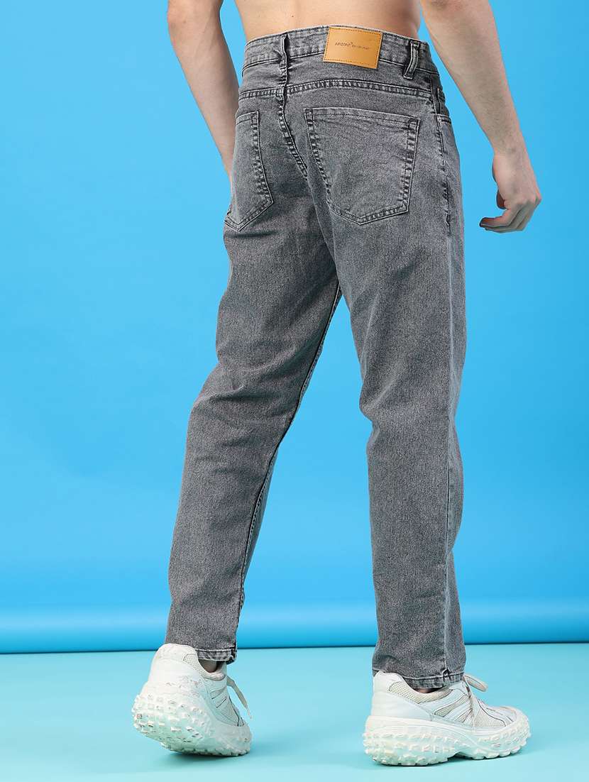 men plain mid rise full length straight fit jeans - 22251034 -  Standard Image - 3