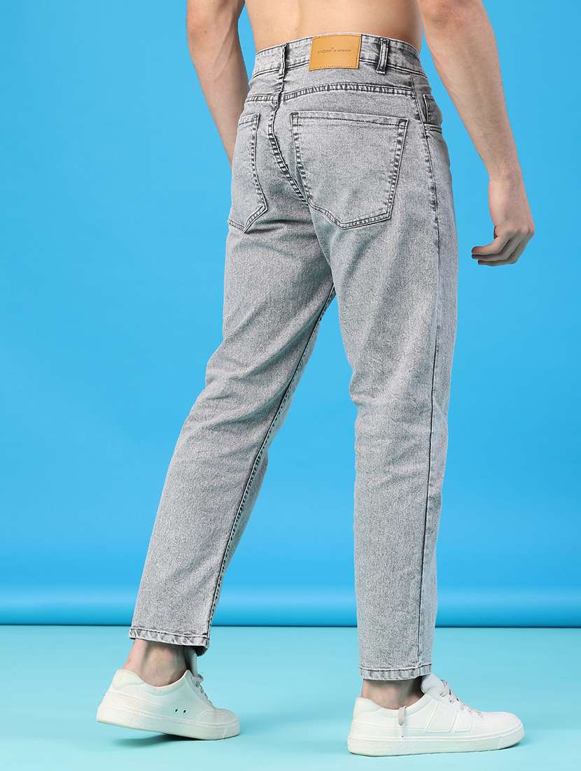 men plain mid rise full length straight fit jeans - 22251035 -  Standard Image - 3