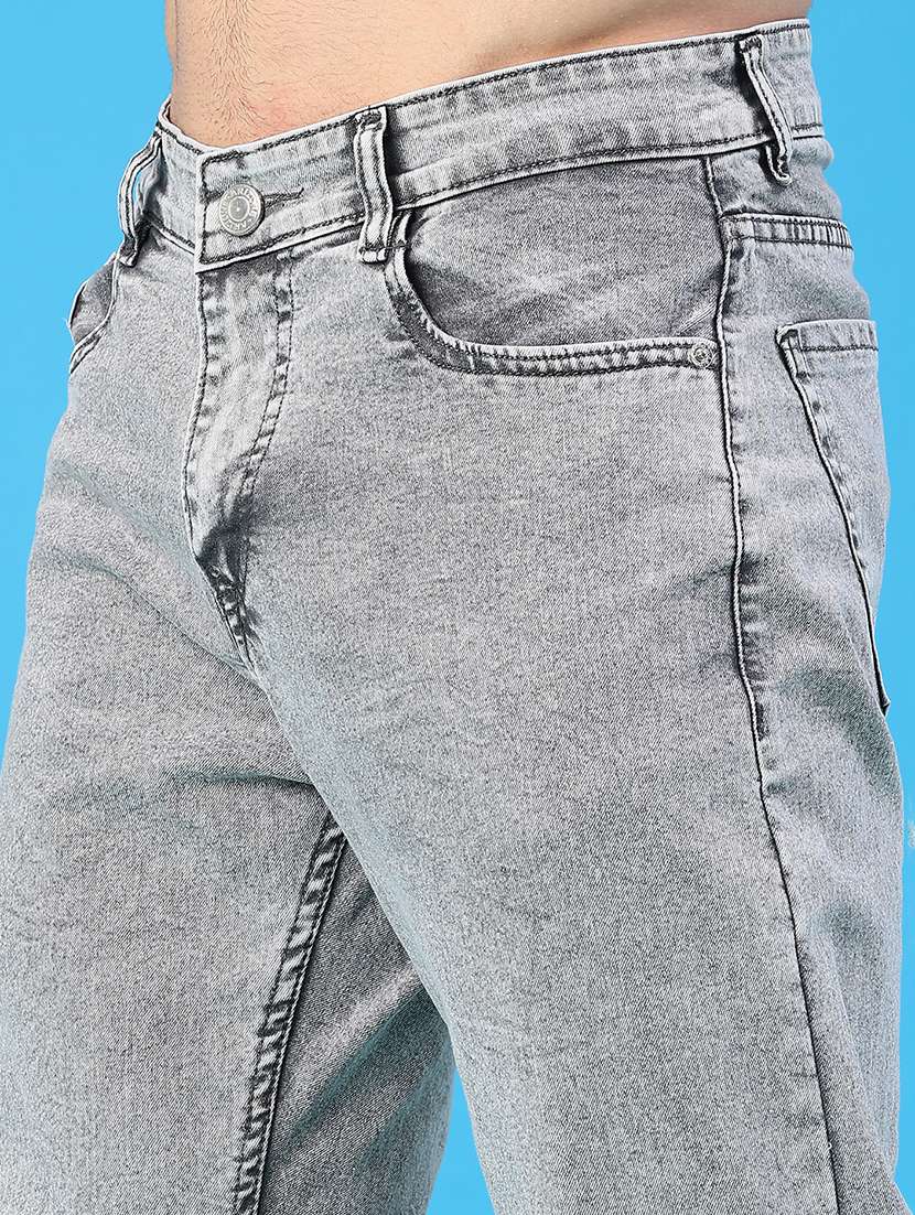 men plain mid rise full length straight fit jeans - 22251035 -  Standard Image - 5