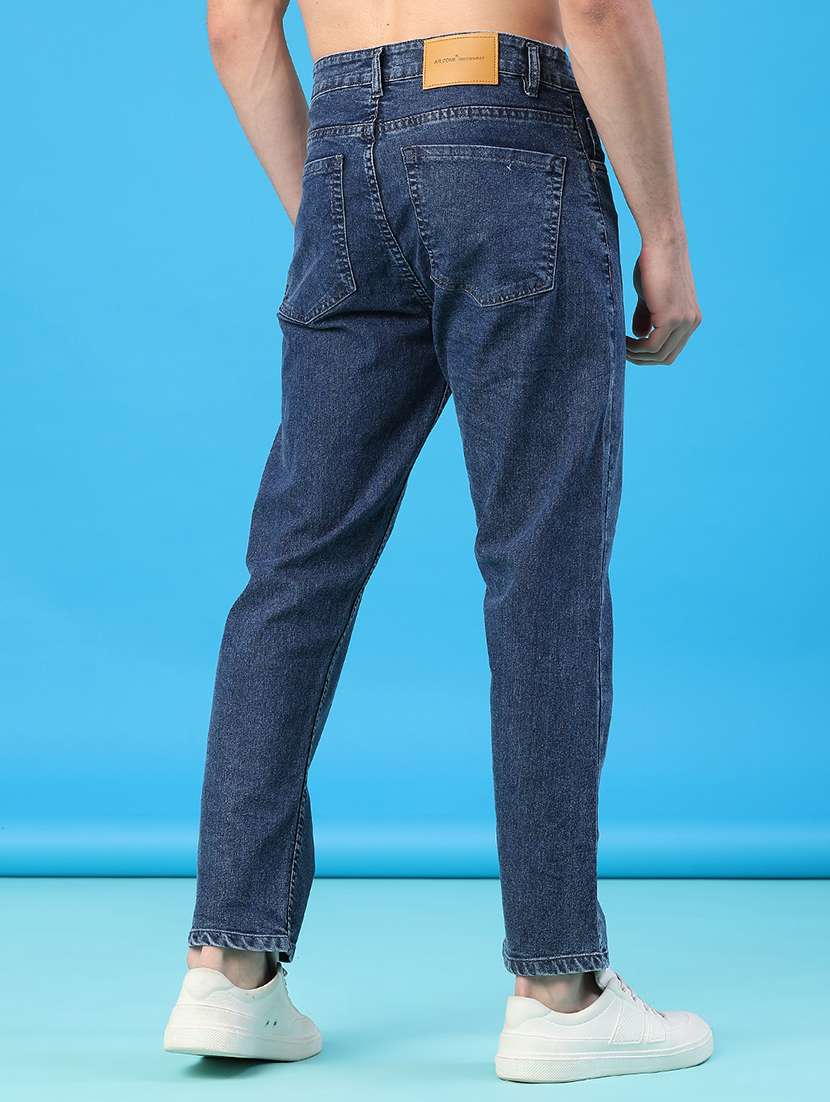 men plain mid rise full length straight fit jeans - 22251037 -  Standard Image - 3