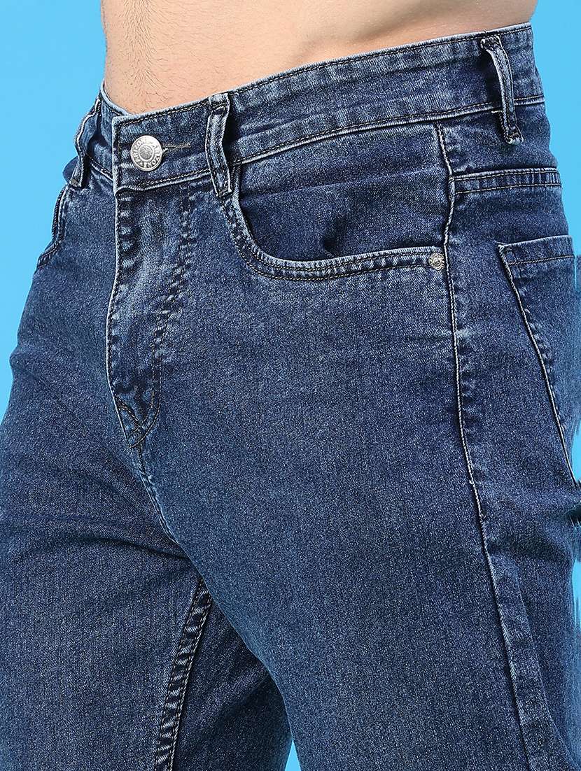 men plain mid rise full length straight fit jeans - 22251037 -  Standard Image - 5