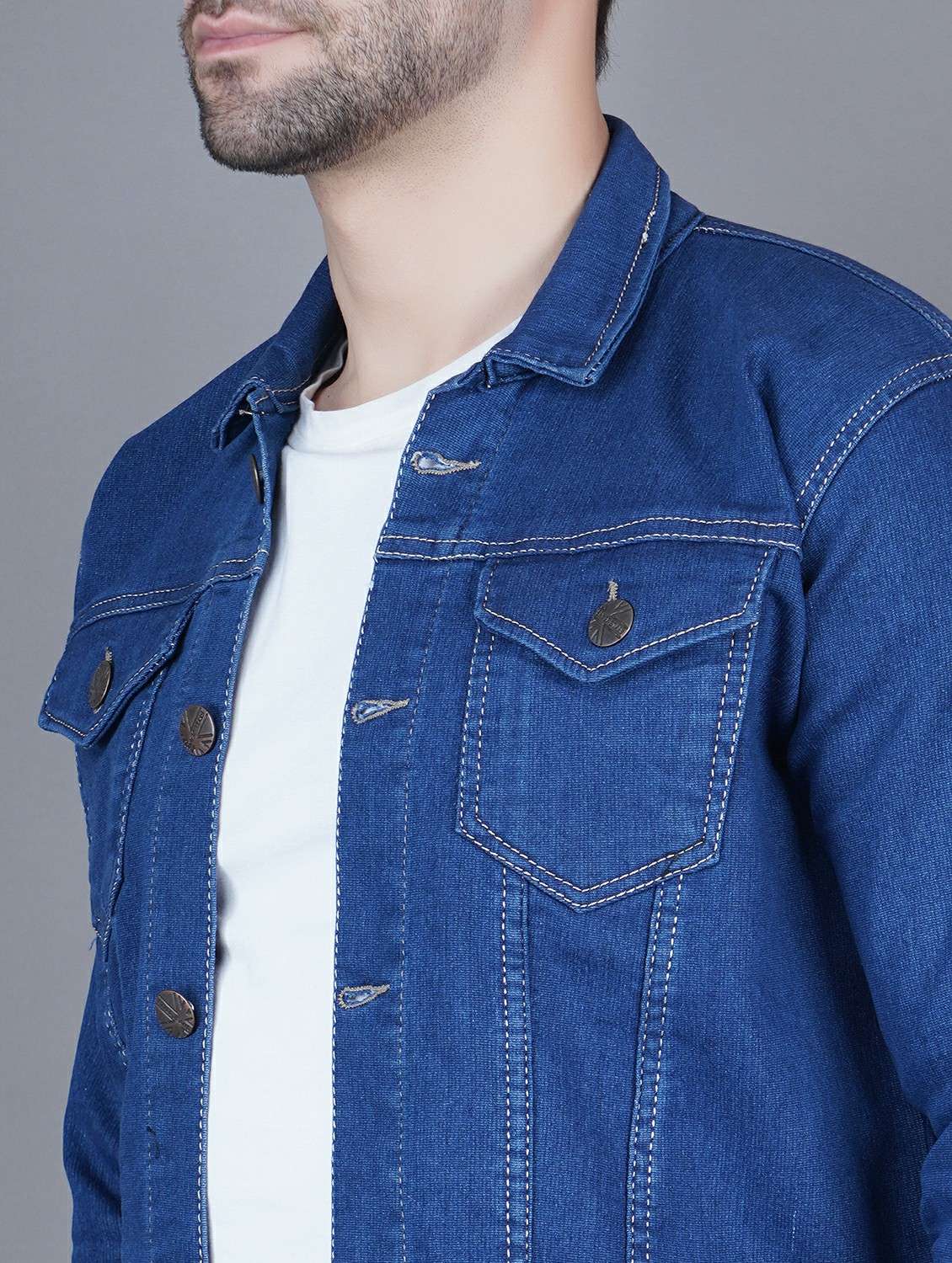 men solid long sleeve regualr fit denim jacket - 22251265 -  Standard Image - 3